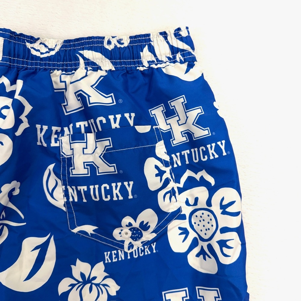 Wes and Willy Kentucky Wildcats Swim Trunks Mens 2XL Blue Floral NCAA Shorts - Picture 5 of 9